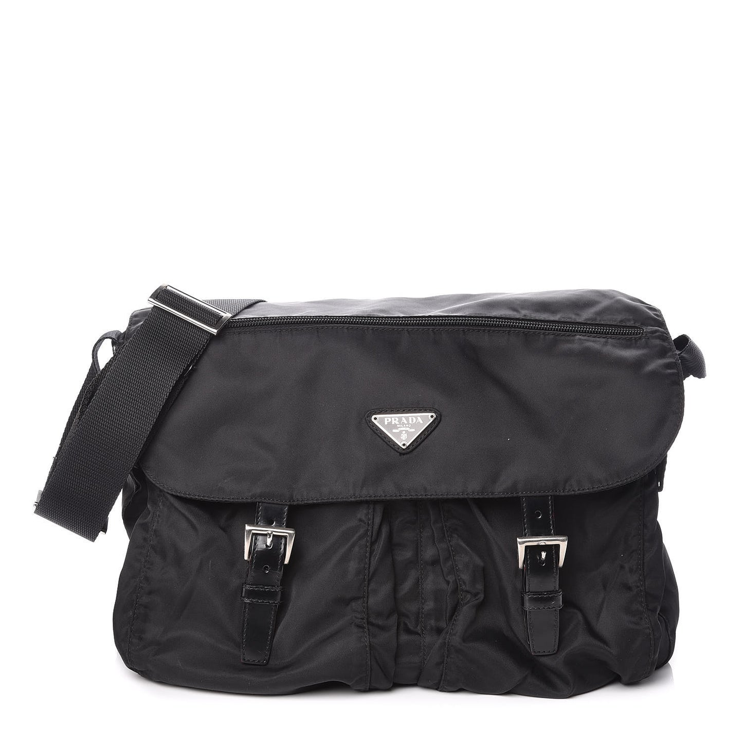 Nylon Vela Messenger Bag Black