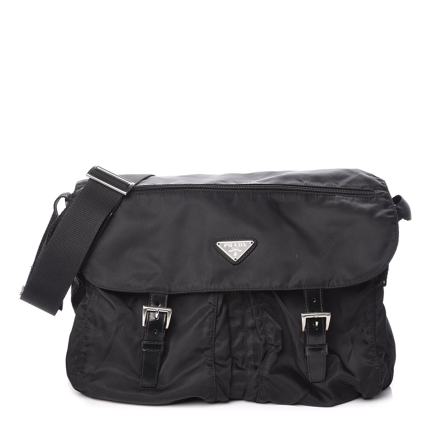 Prada Nylon Vela Messenger Bag Black 1 of 16