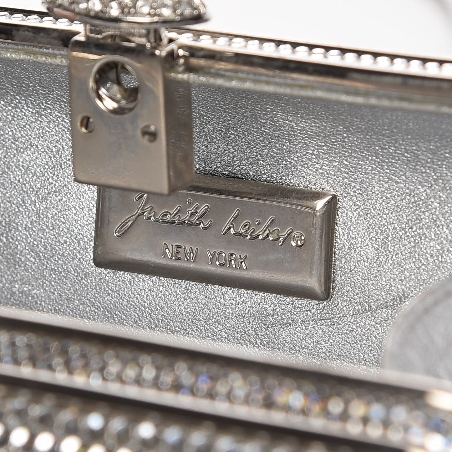 Swarovski Crystal Minaudiere Clutch Silver