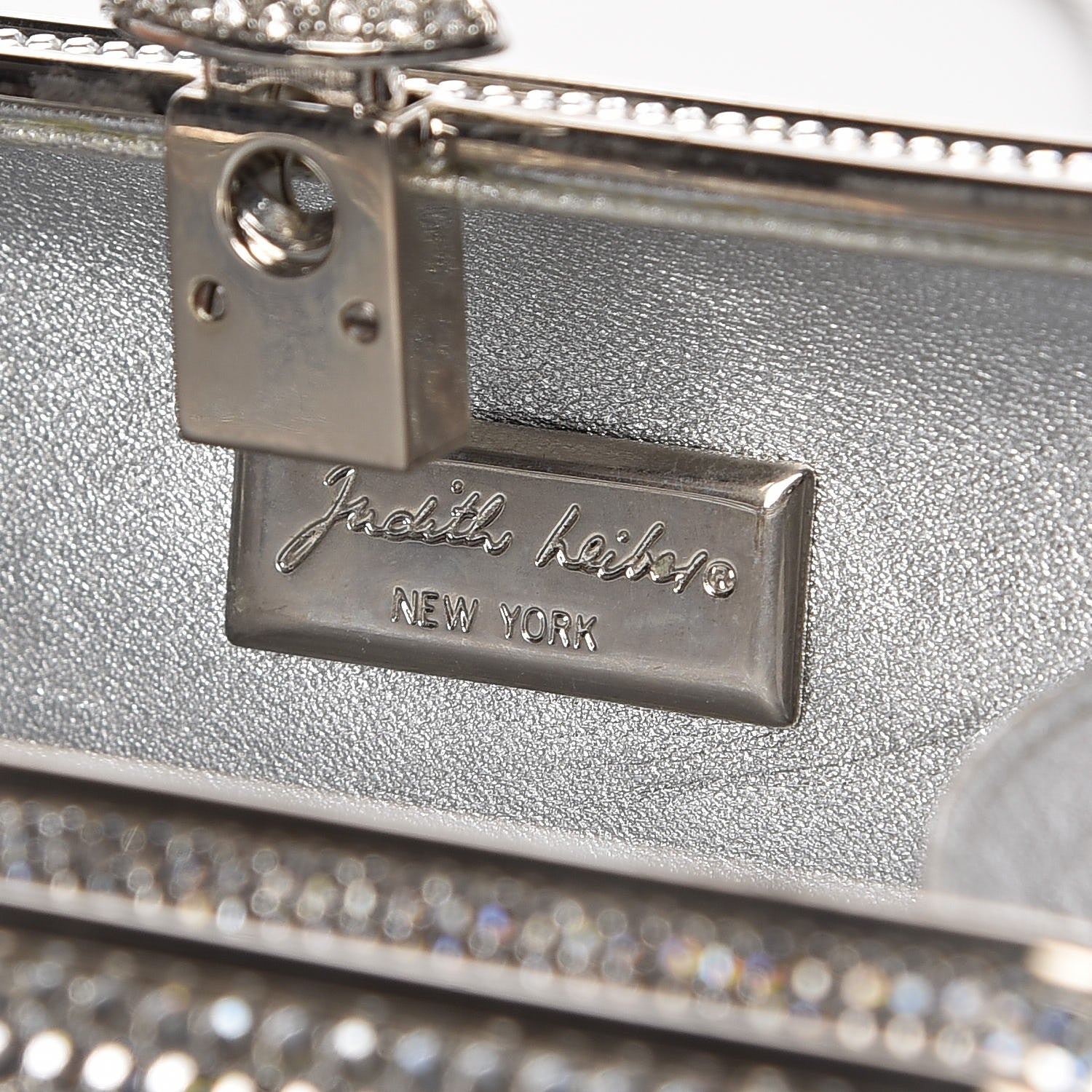 Judith Leiber Swarovski Crystal Minaudiere Clutch Silver 6 of 6