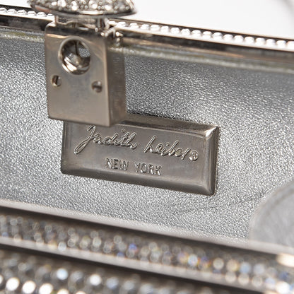 Judith Leiber Swarovski Crystal Minaudiere Clutch Silver 6 of 6