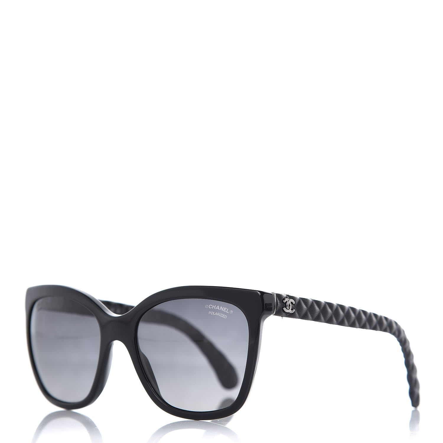 Chanel Acetate Quilted Polarized Butterfly CC Sunglasses 5288-Q Black 1 of 8