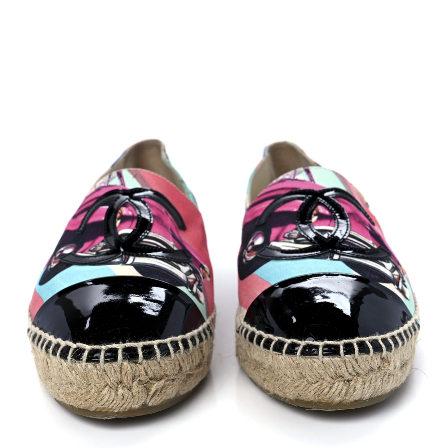 Fabric Patent CC Espadrilles 38 Multicolor Black