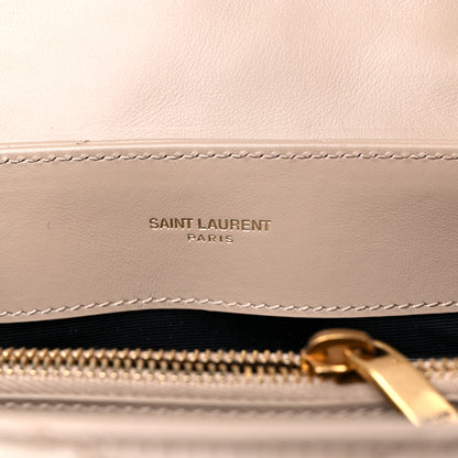 Saint Laurent Calfskin Y Quilted Monogram Small Loulou Chain Satchel Dark Beige 6 of 9