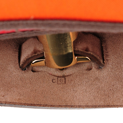 Hermes Toile Vache Calfskin Herbag 30 PM Orange Red 8 of 12