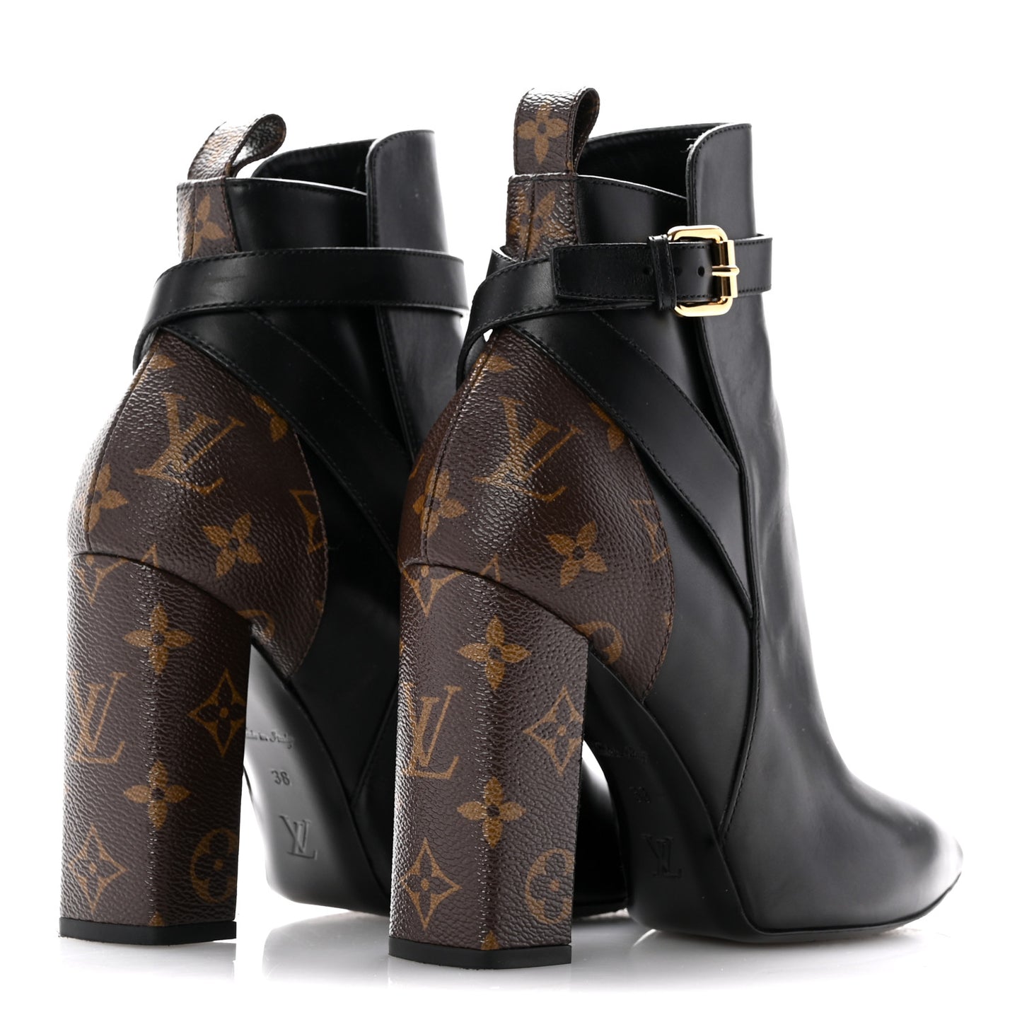Calfskin Monogram Matchmake Low Boots 38 Black