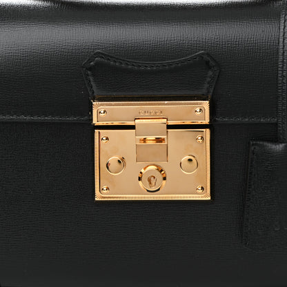 Gucci Calfskin Small Padlock Bamboo Shoulder Bag Black 8 of 11