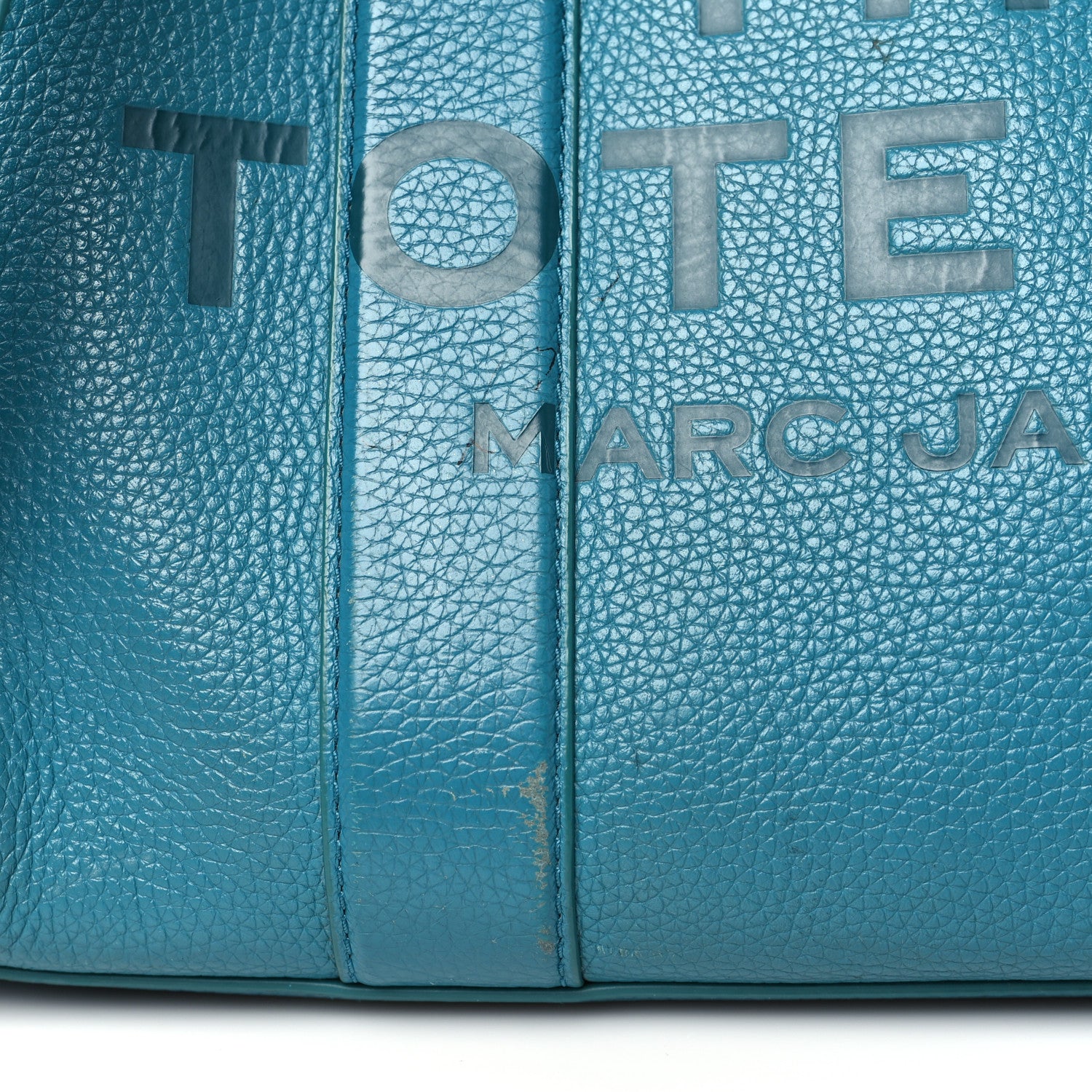 Marc Jacobs Grained Calfskin Medium The Tote Bag Blue 12 of 13