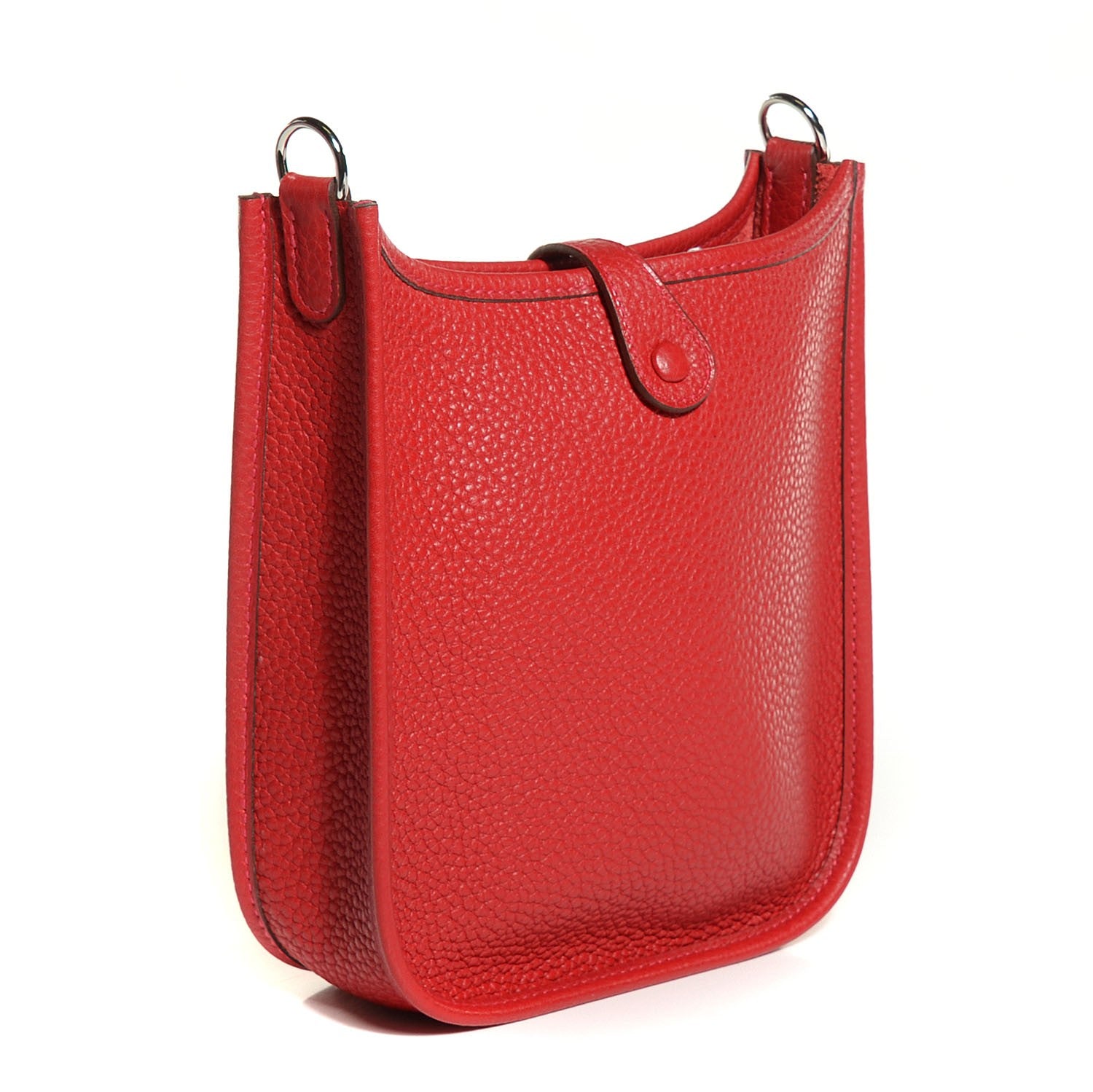 Hermes Taurillon Clemence Evelyne TPM Rouge Casaque Crevette 3 of 16