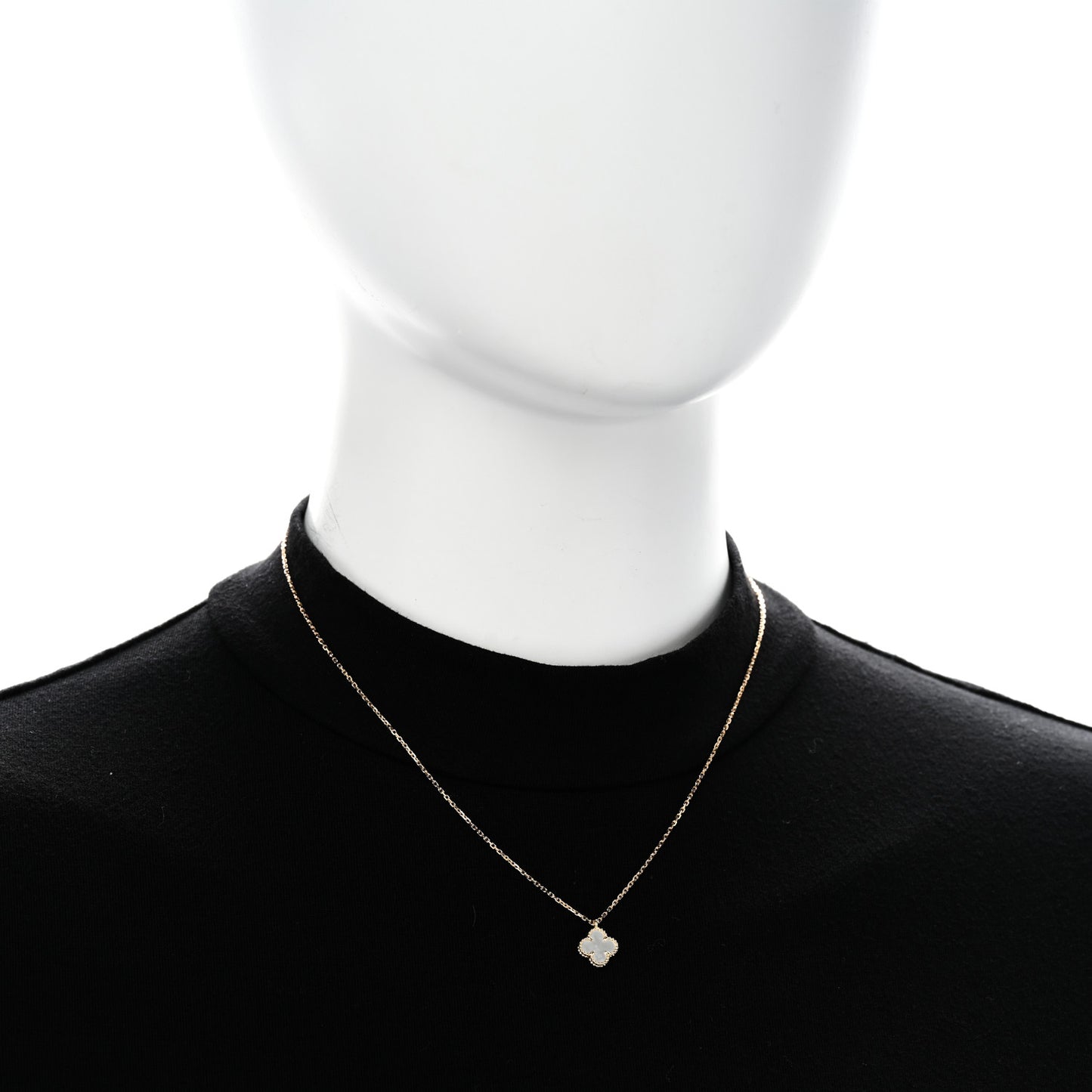 18K Yellow Gold Mother of Pearl Sweet Alhambra Pendant Necklace