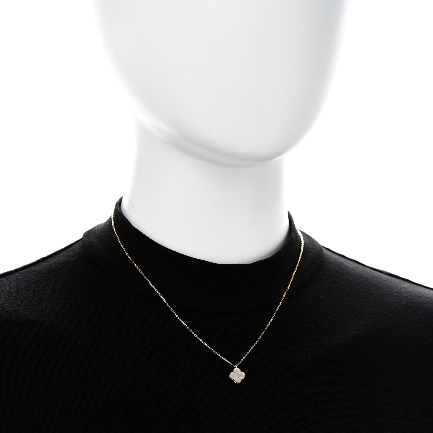 Van Cleef & Arpels 18K Yellow Gold Mother of Pearl Sweet Alhambra Pendant Necklace 2 of 6