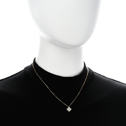 Van Cleef & Arpels 18K Yellow Gold Mother of Pearl Sweet Alhambra Pendant Necklace 2 of 6