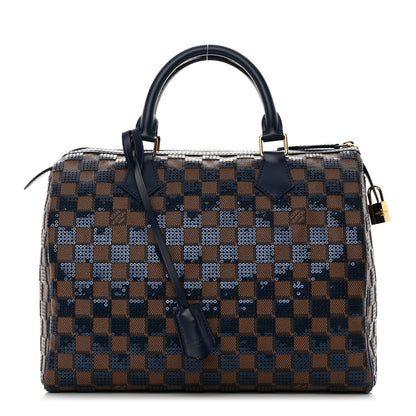 Louis Vuitton Damier Paillettes Speedy 30 Blue 1 of 11