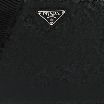 Prada Saffiano Travel Medium Brique Crossbody Bag Black 7 of 9