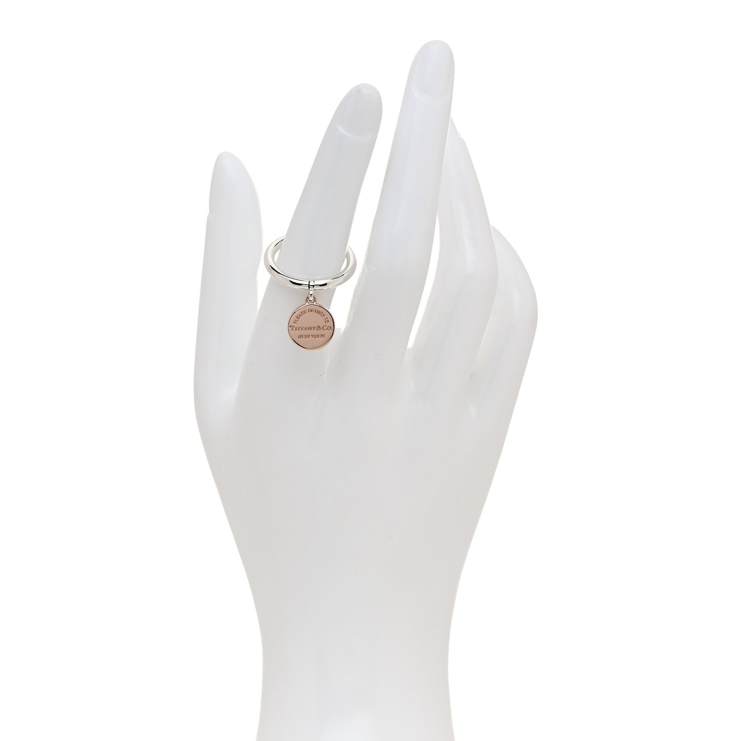 Sterling Silver Rubedo Return to Tiffany Round Charm Ring 52 6