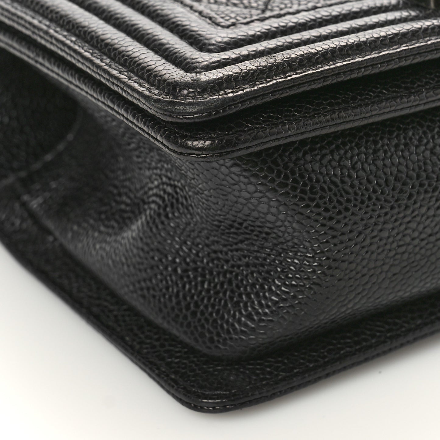 Caviar Quilted Small Boy Flap Black
