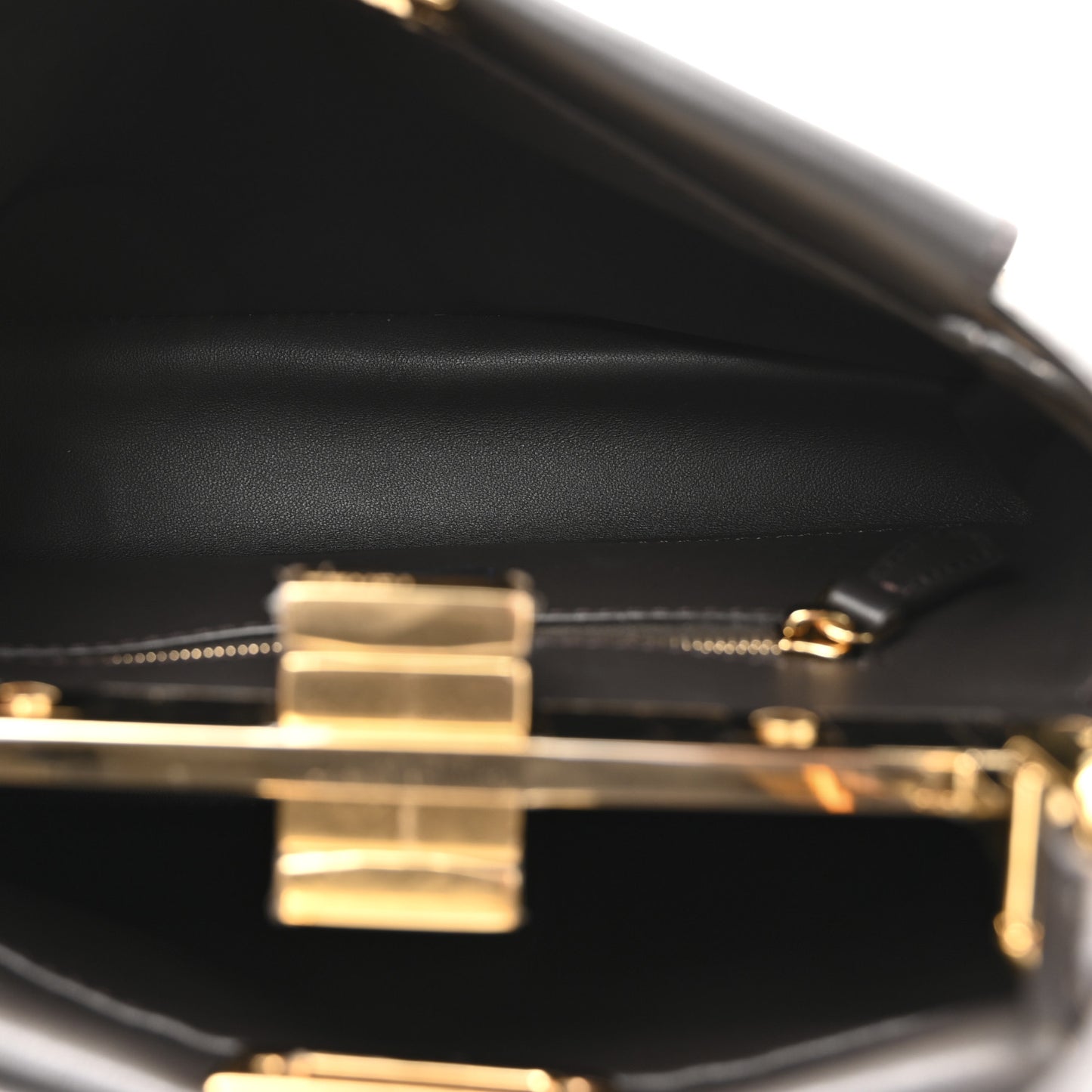 Vitello King Beaded Zucca Mini Peekaboo Iconic Satchel Mogano Panna Ebano