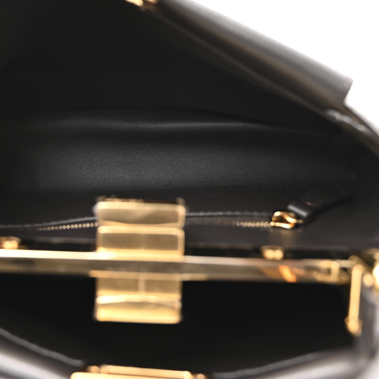 Fendi Vitello King Beaded Zucca Mini Peekaboo Iconic Satchel Mogano Panna Ebano 6 of 11