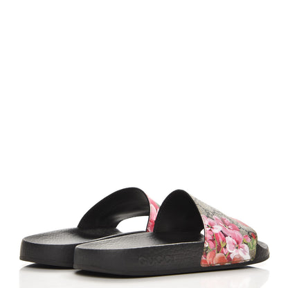 Gucci GG Supreme Monogram Blooms Slide Sandals 36 Beige Multicolor 4 of 7