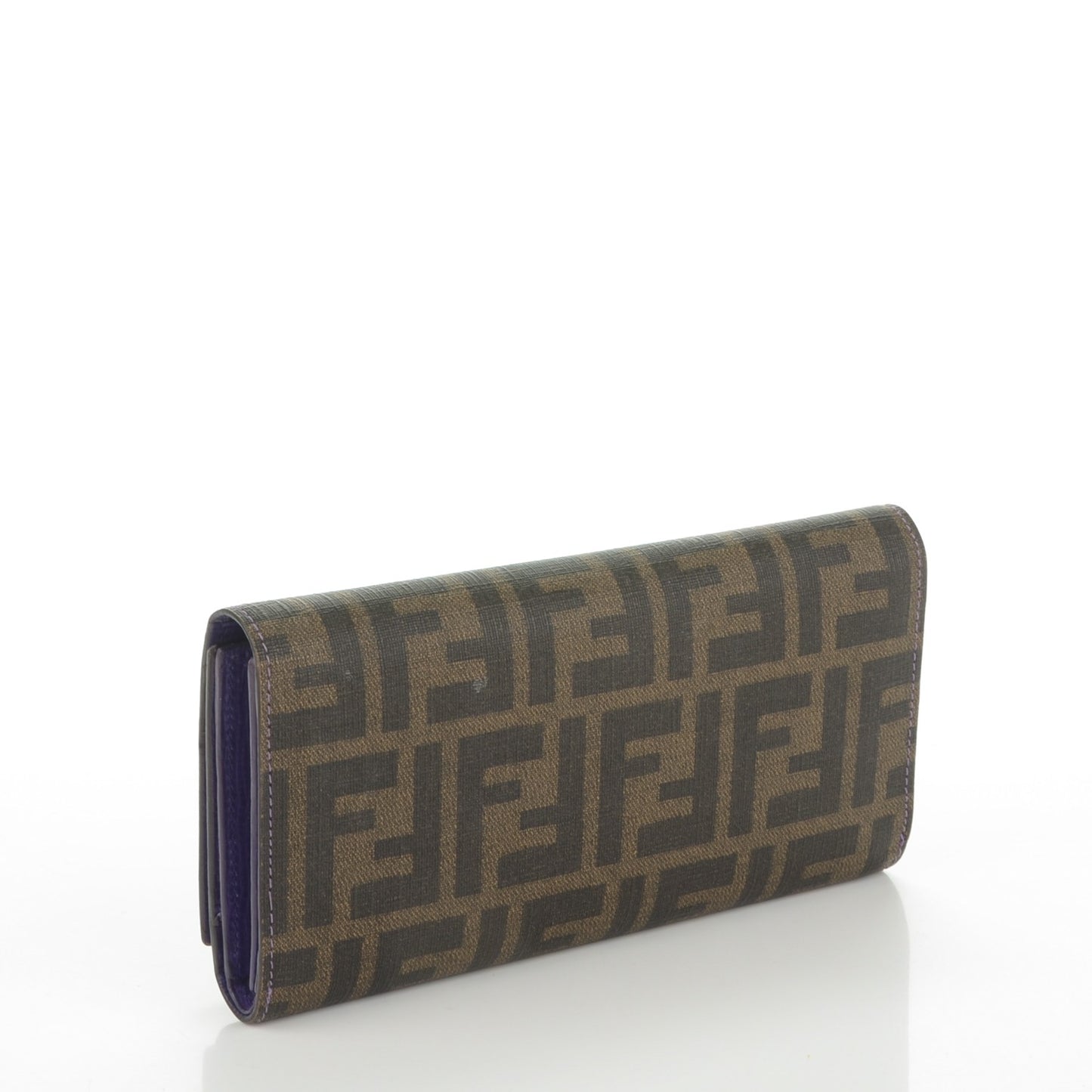 Zucca Spalmati Vitello Elite Continental Wallet Tobacco Viola