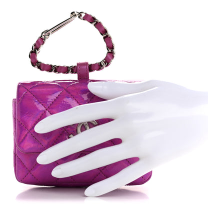 Chanel Patent Lambskin Quilted CC Hook Card Holder Pink 2 of 8