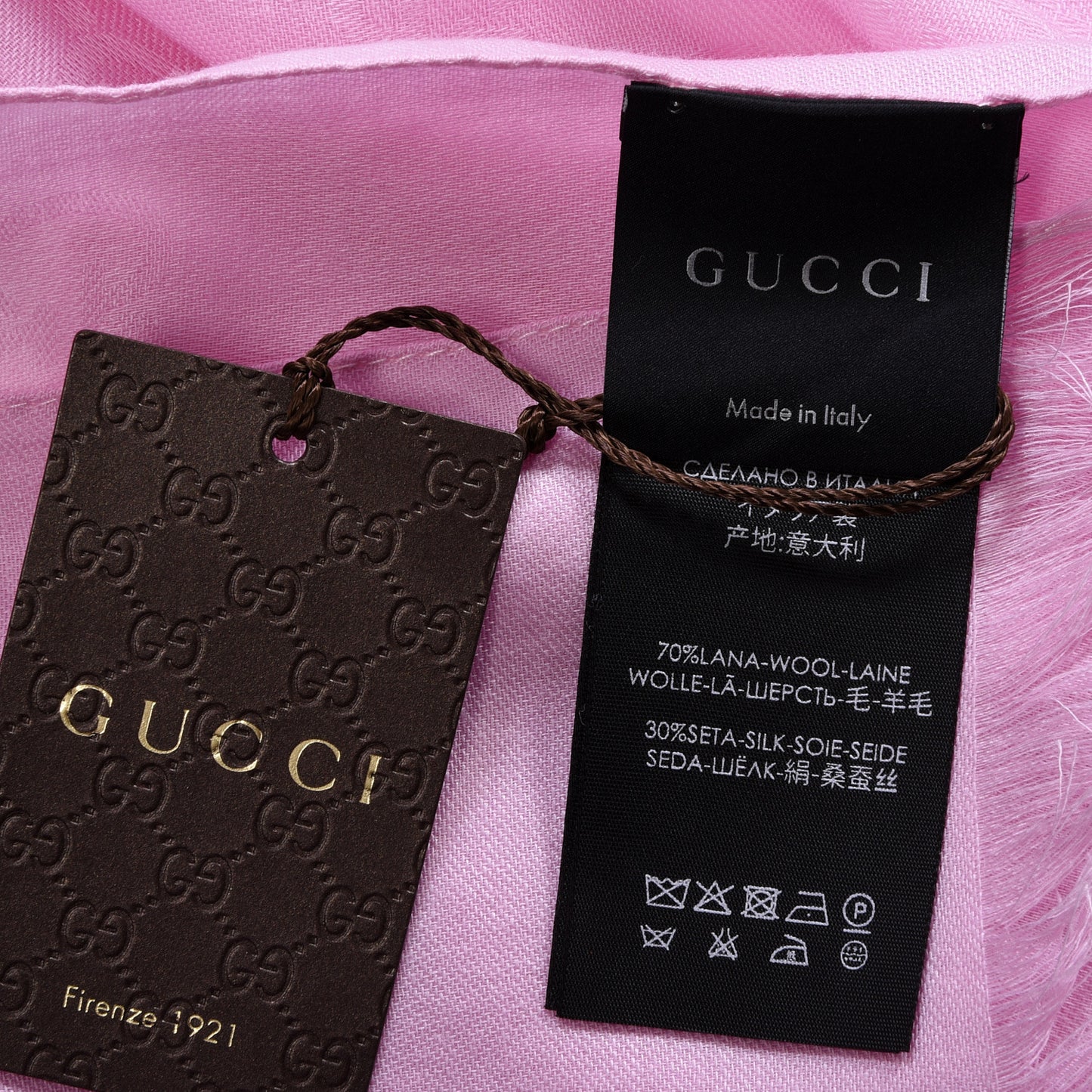 Wool Silk GG Monogram GGNat Scarf Rose