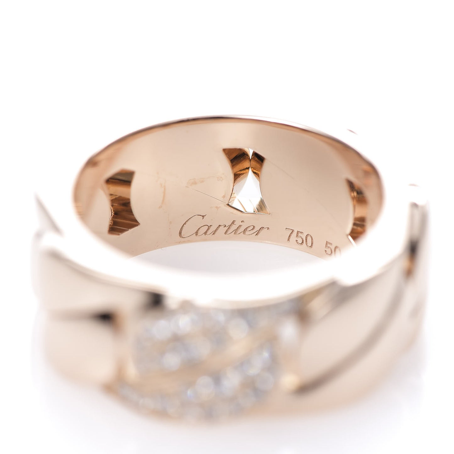 18K Pink Gold Diamond La Dona Ring 50 5.25