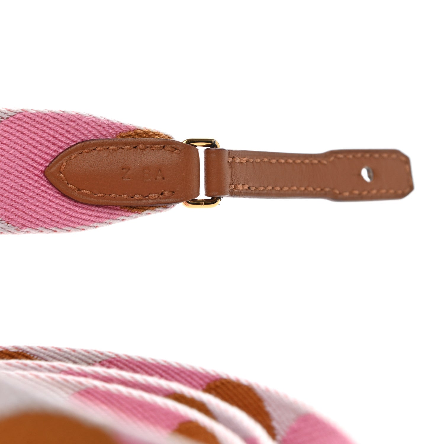 Hermes Toile Swift 25mm Sangle Flipperball To Go Shoulder Strap Bleu Brume Pink Gold 4 of 4
