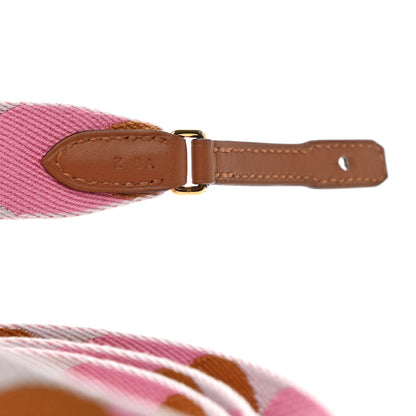 Hermes Toile Swift 25mm Sangle Flipperball To Go Shoulder Strap Bleu Brume Pink Gold 4 of 4