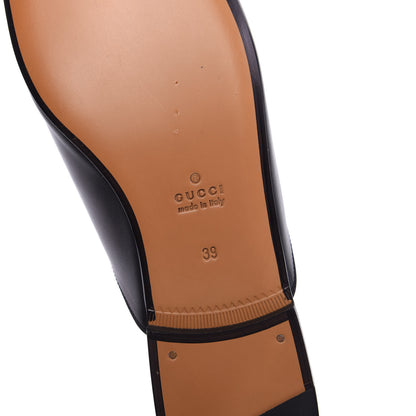 Gucci Calfskin Flower Embroidered Princetown Slippers 39 Black 6 of 9