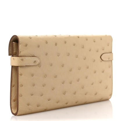 Hermes Ostrich Kelly Longue Wallet Trench 3 of 9