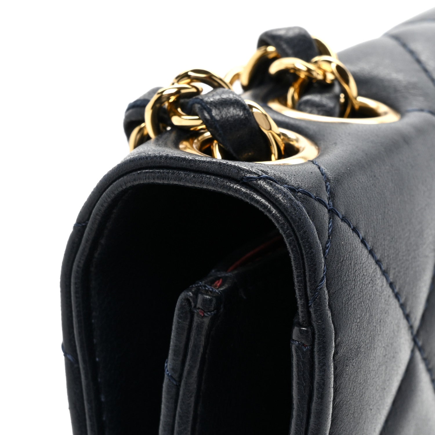 Chanel Lambskin Quilted Large Golden Class Flap Navy 15 of 15