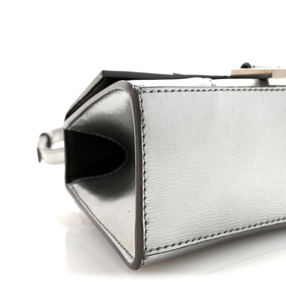 Balenciaga Metallic Textured Calfskin Hourglass Top Handle Bag XS Silver 8 of 9