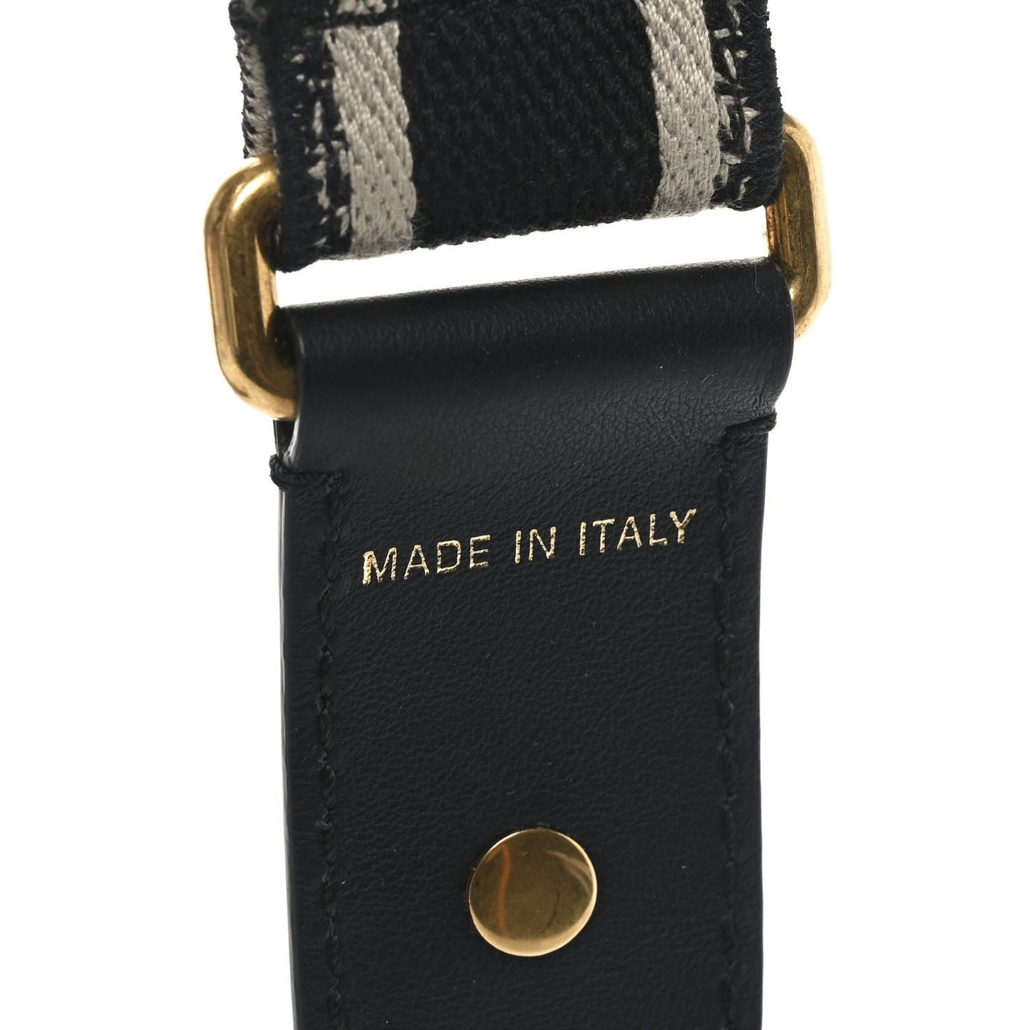Canvas Embroidered Adjustable Shoulder Strap Black