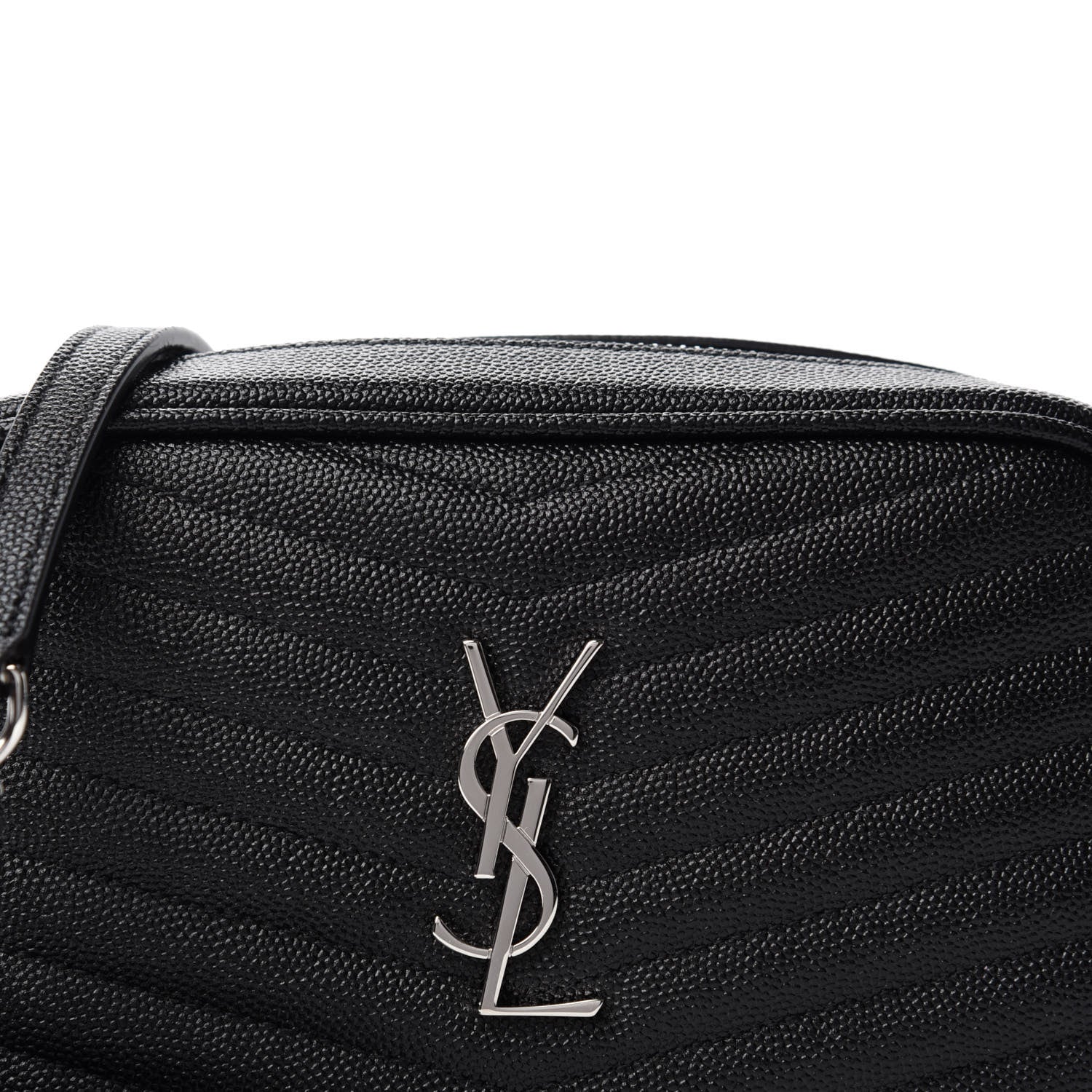 Saint Laurent Grain De Poudre Matelasse Monogram Mini Lou Camera Bag Black 10 of 11