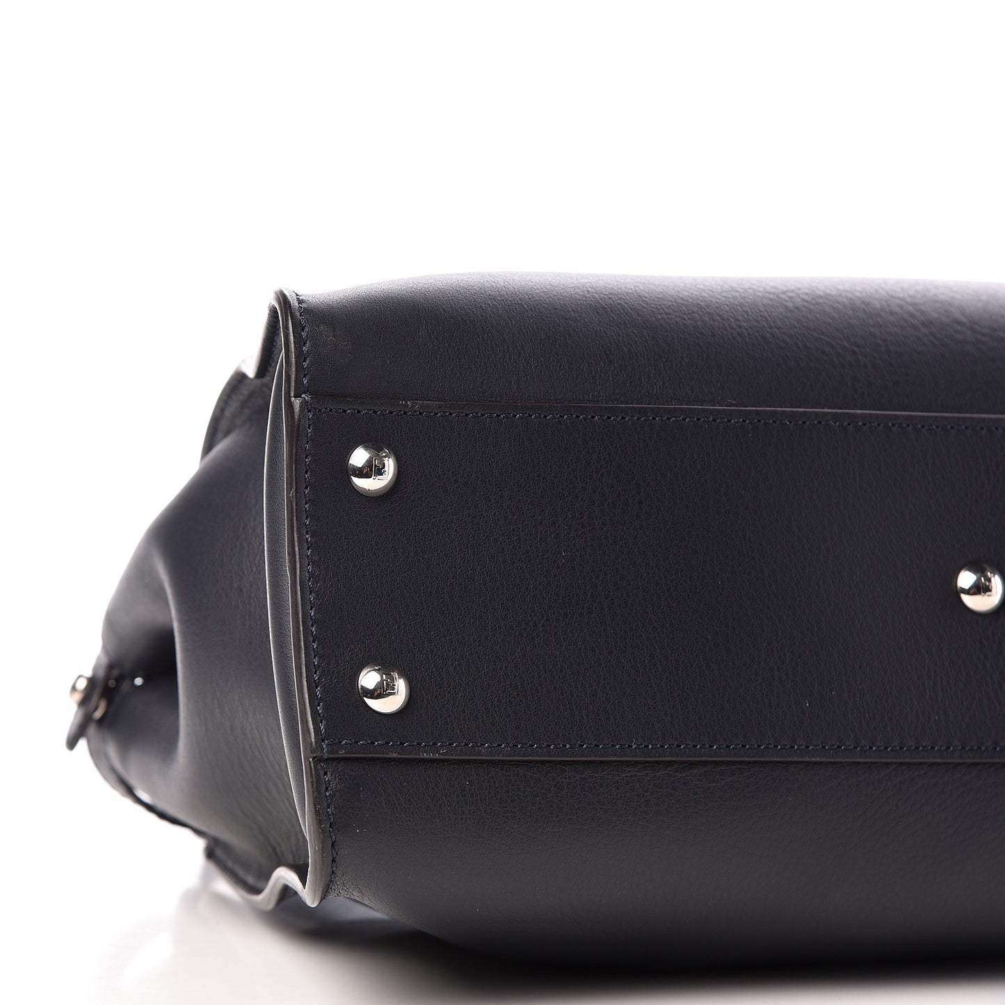 Vitello Seta Shiny Nappa Medium Peekaboo Iconic Satchel Blue Notte Ardesia