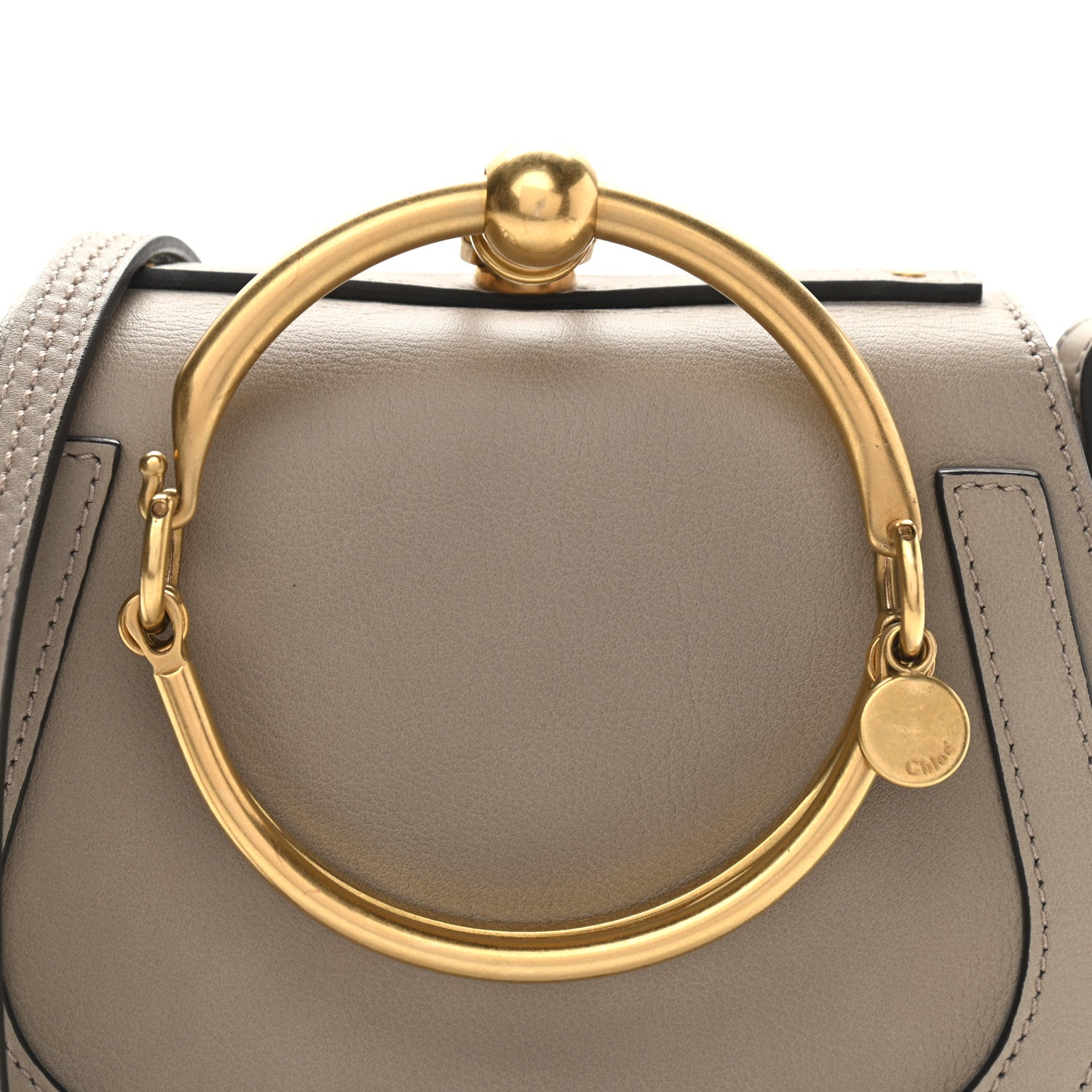 Chloe Calfskin Suede Small Nile Bracelet Bag Motty Grey 9 of 11
