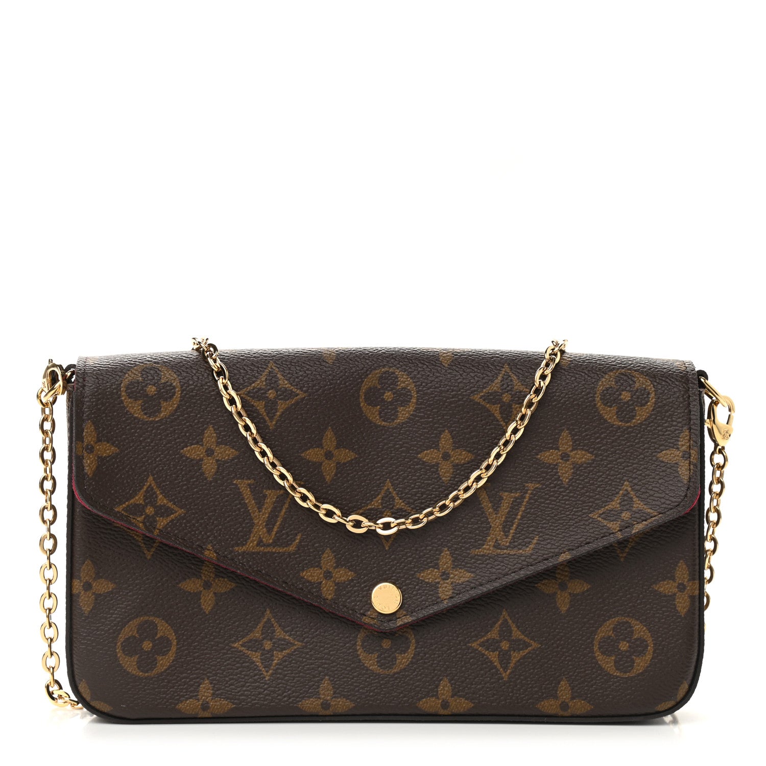 Louis Vuitton Monogram Pochette Felicie Chain Wallet Fuchsia 3 of 13