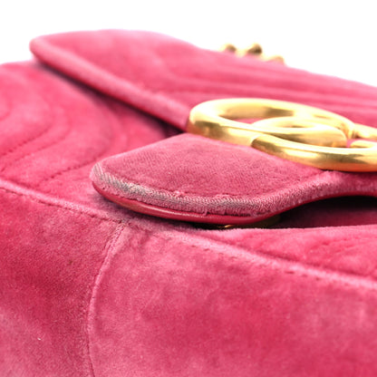 Gucci Velvet Matelasse Small GG Marmont Shoulder Bag Light Raspberry Rose 9 of 9