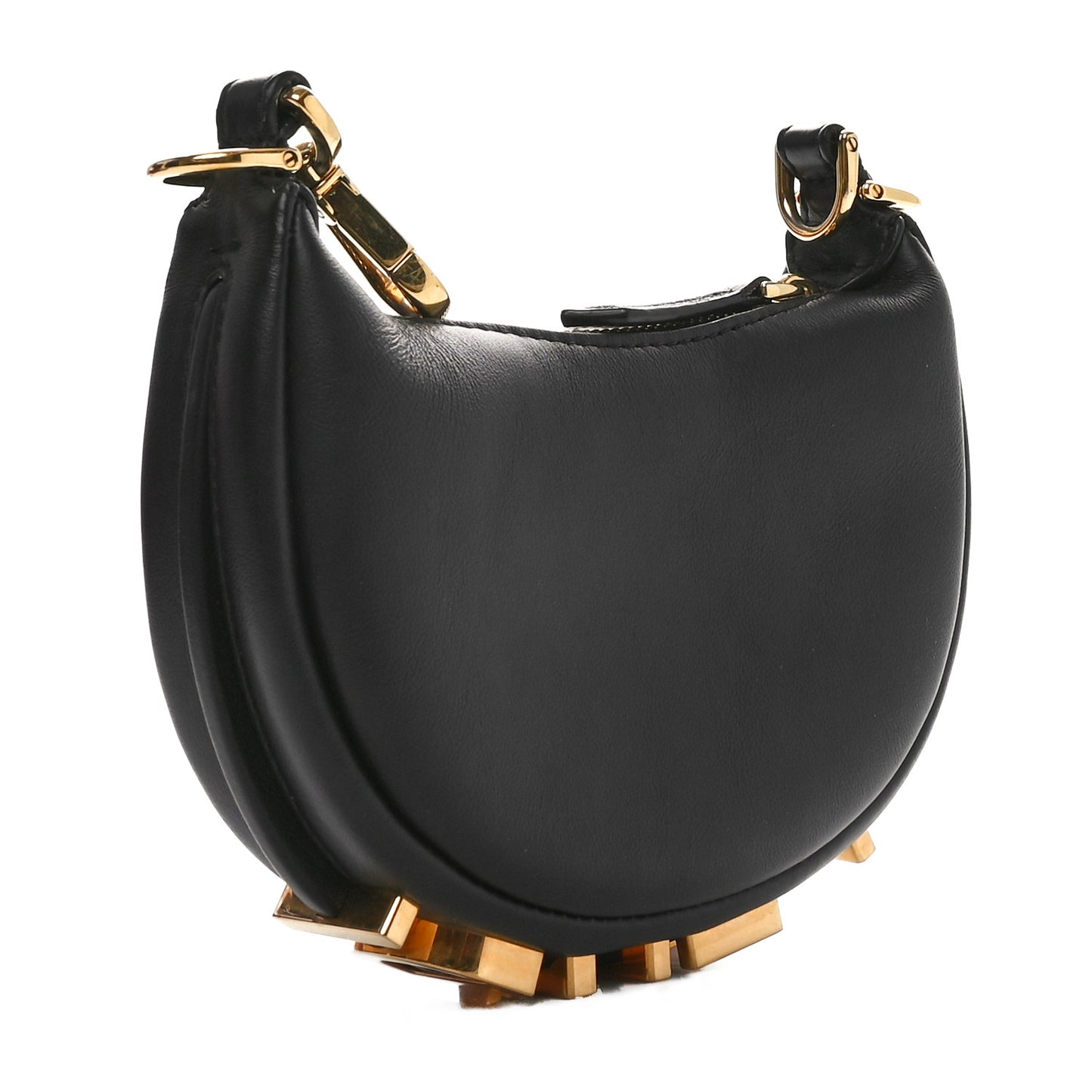 Vitello Grace Matte Nano Fendigraphy Hobo Charm Black