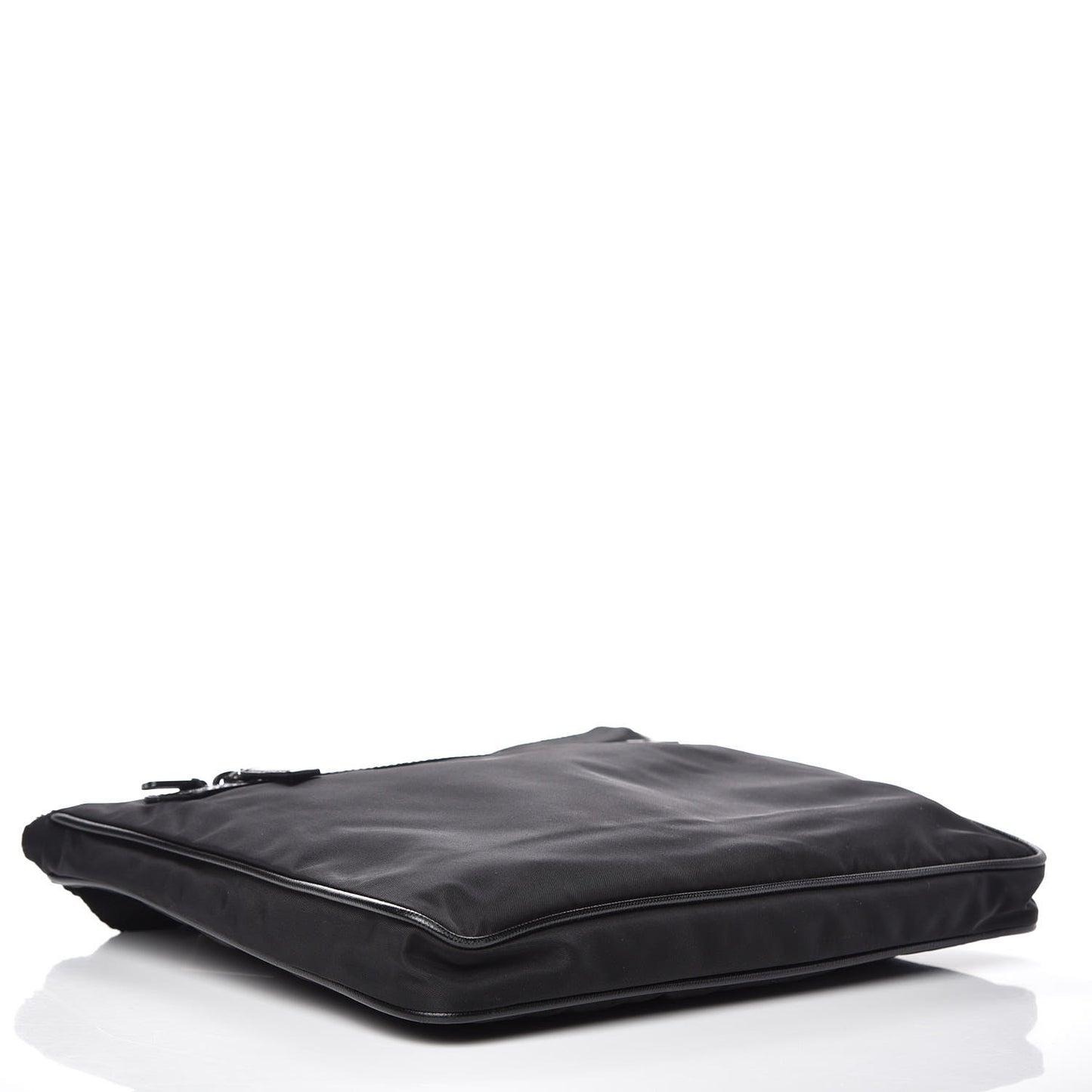 Nylon Flat Messenger Bag Black