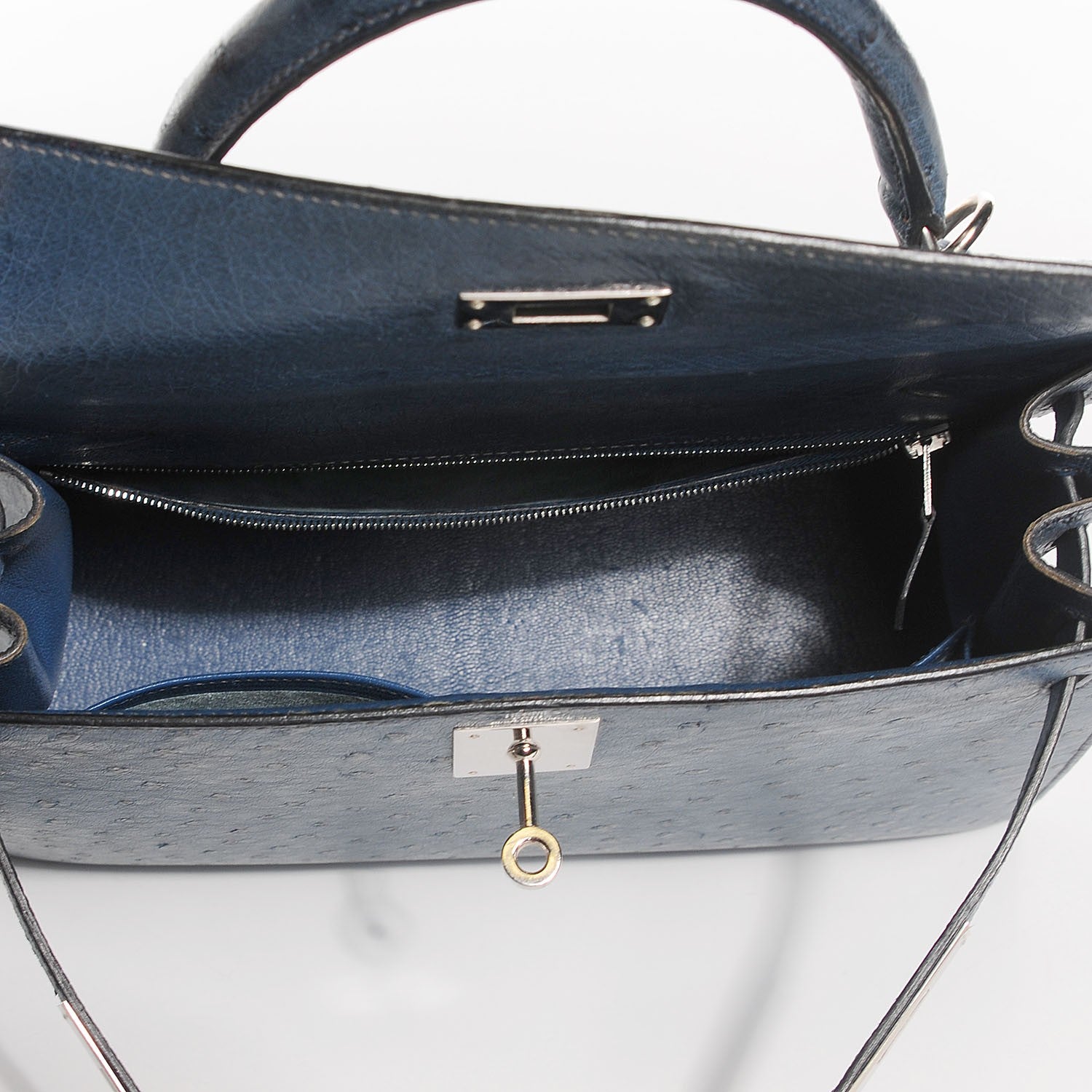 Hermes Ostrich Kelly Sellier 28 Bleu Roi 17 of 25