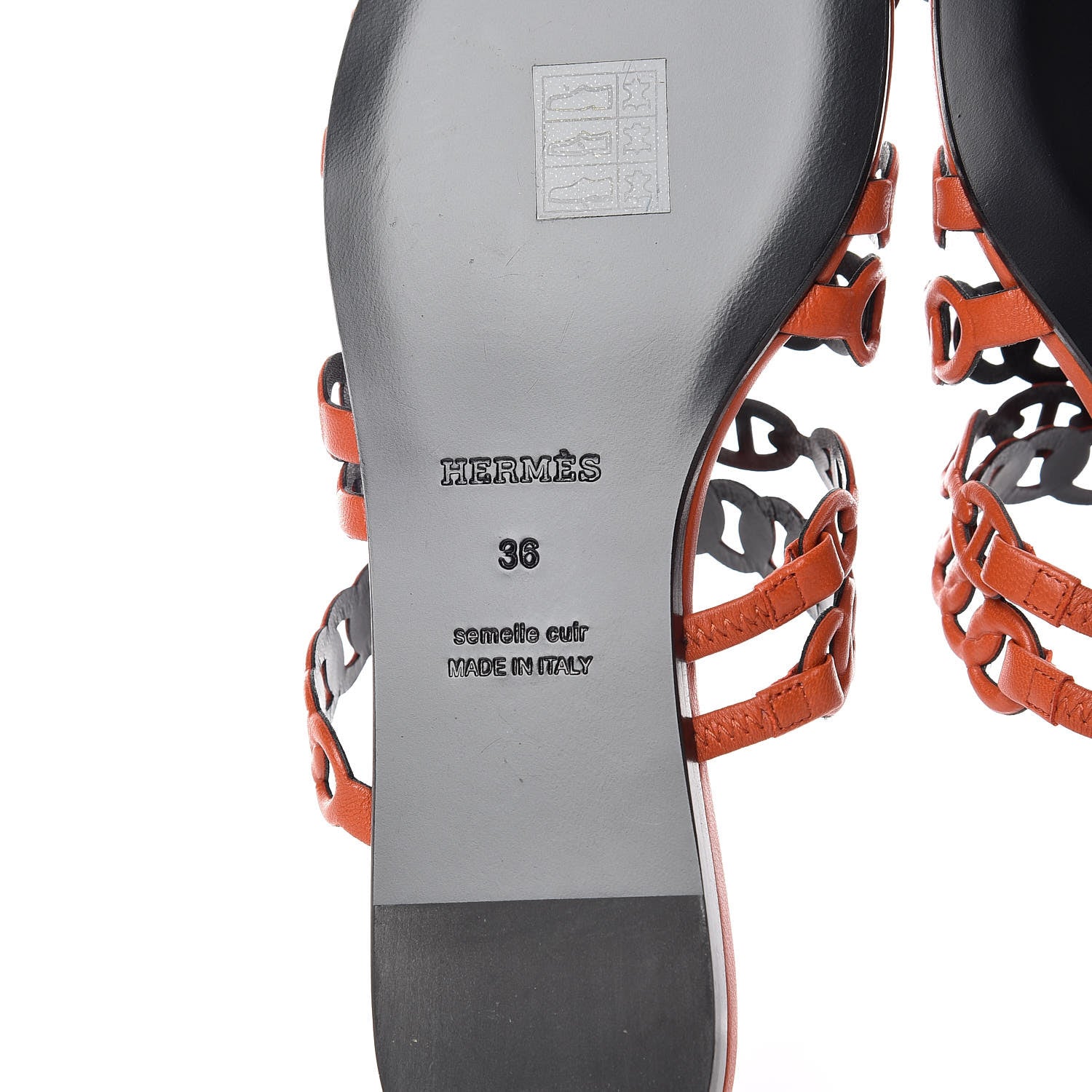 Hermes Nappa Nude Sandals 36 Orange Brulee 6 of 8