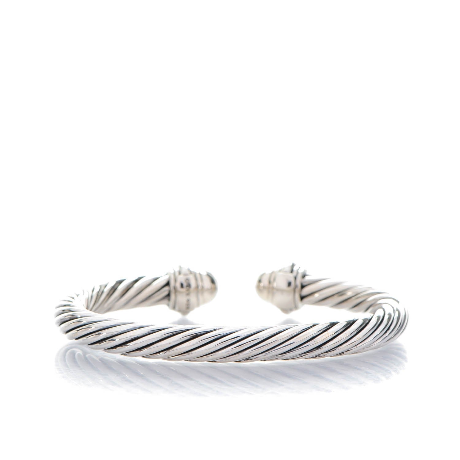 David Yurman Sterling Silver Black Diamond 7mm Cable Classics Bracelet 3 of 5