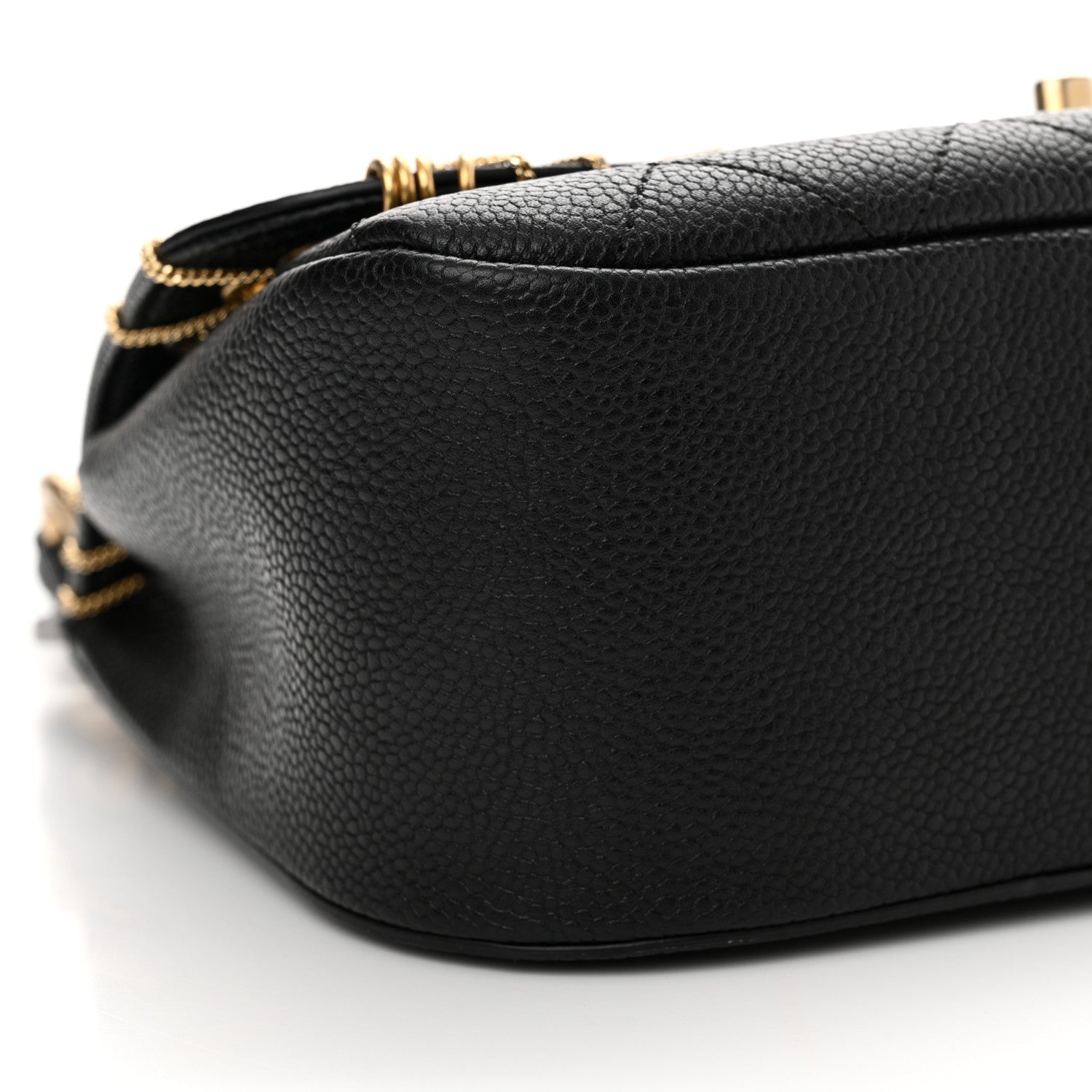 Chanel Caviar Quilted Grommet Embellished Small Piercing Chic Flap Bag Black 9 of 11