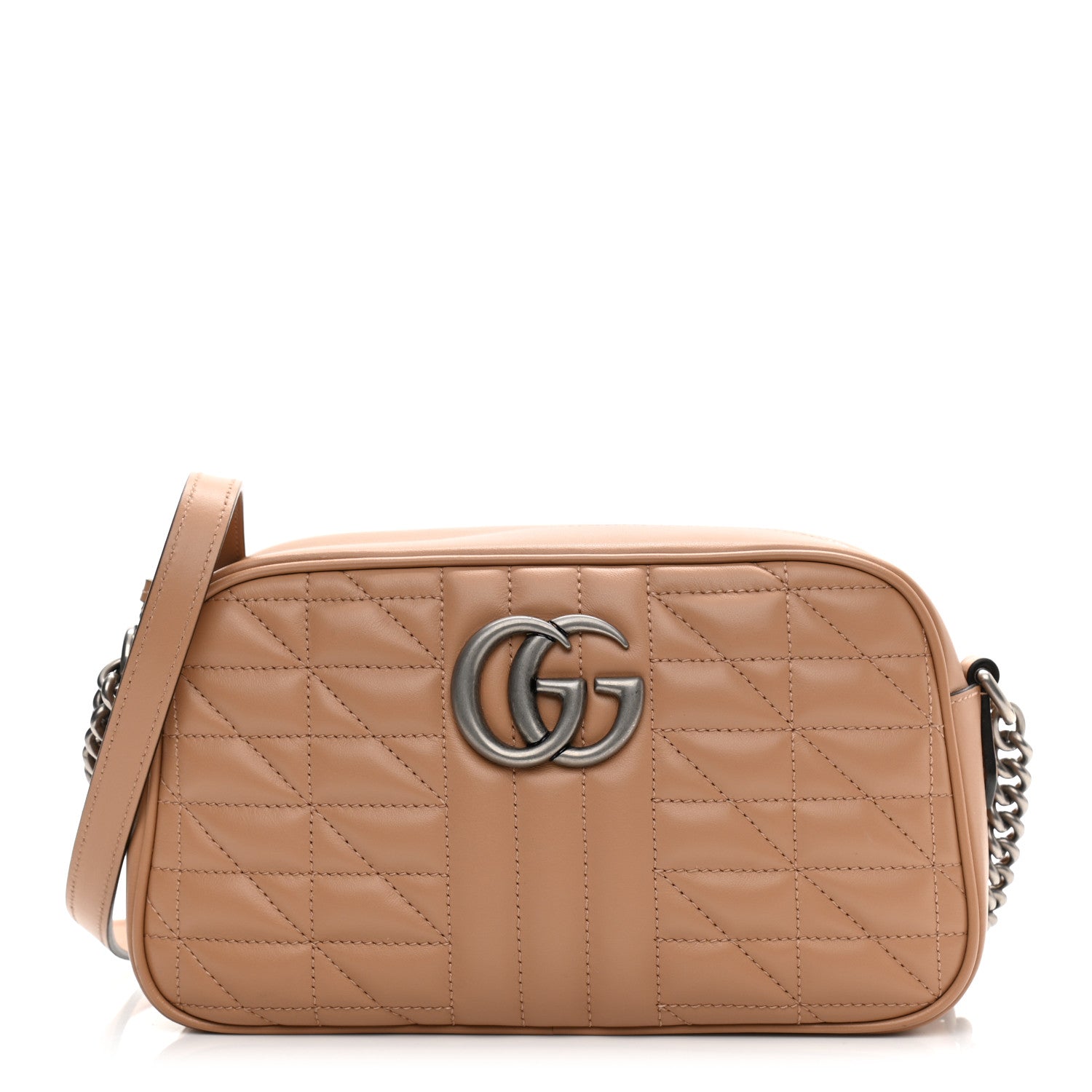 Gucci Calfskin Matelasse Aria Small GG Marmont Chain Shoulder Bag Camelia 1 of 11