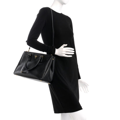 Prada Saffiano Medium Galleria Double Zip Tote Black 2 of 11
