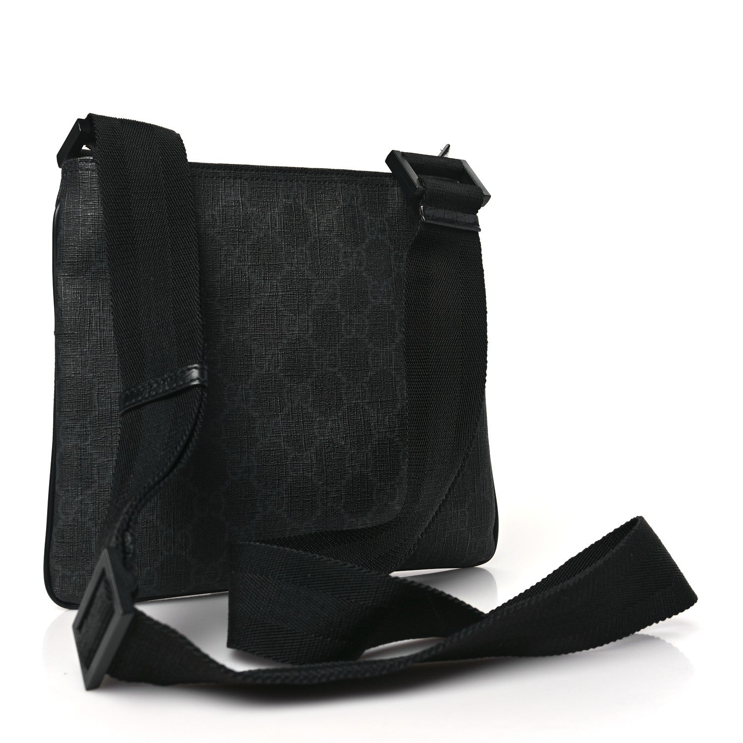 Gucci GG Plus Flat Messenger Bag Black Grey 3 of 10