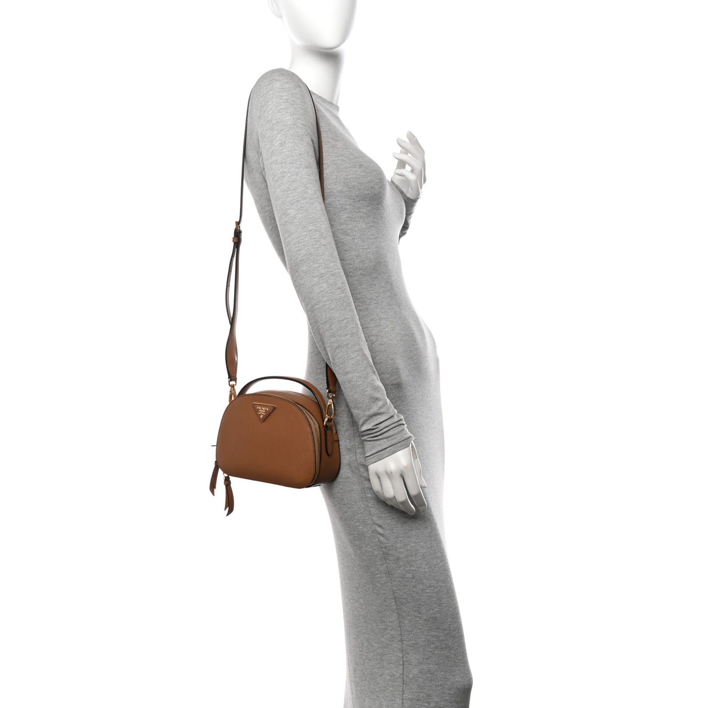 Saffiano Lux Odette Crossbody Caramel