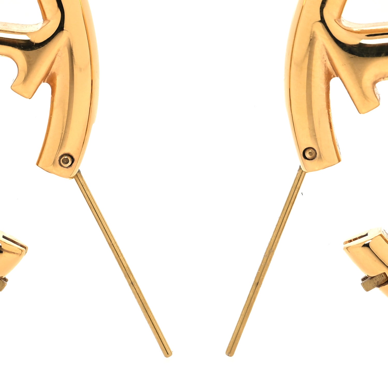 Louis Vuitton Metal Louise Hoop Earrings Gold 3 of 4